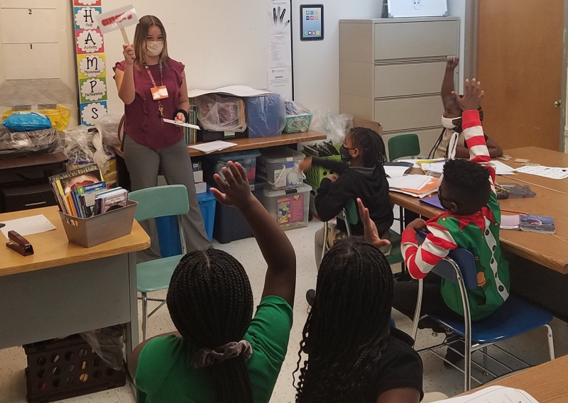 Nicole teaching a workshop